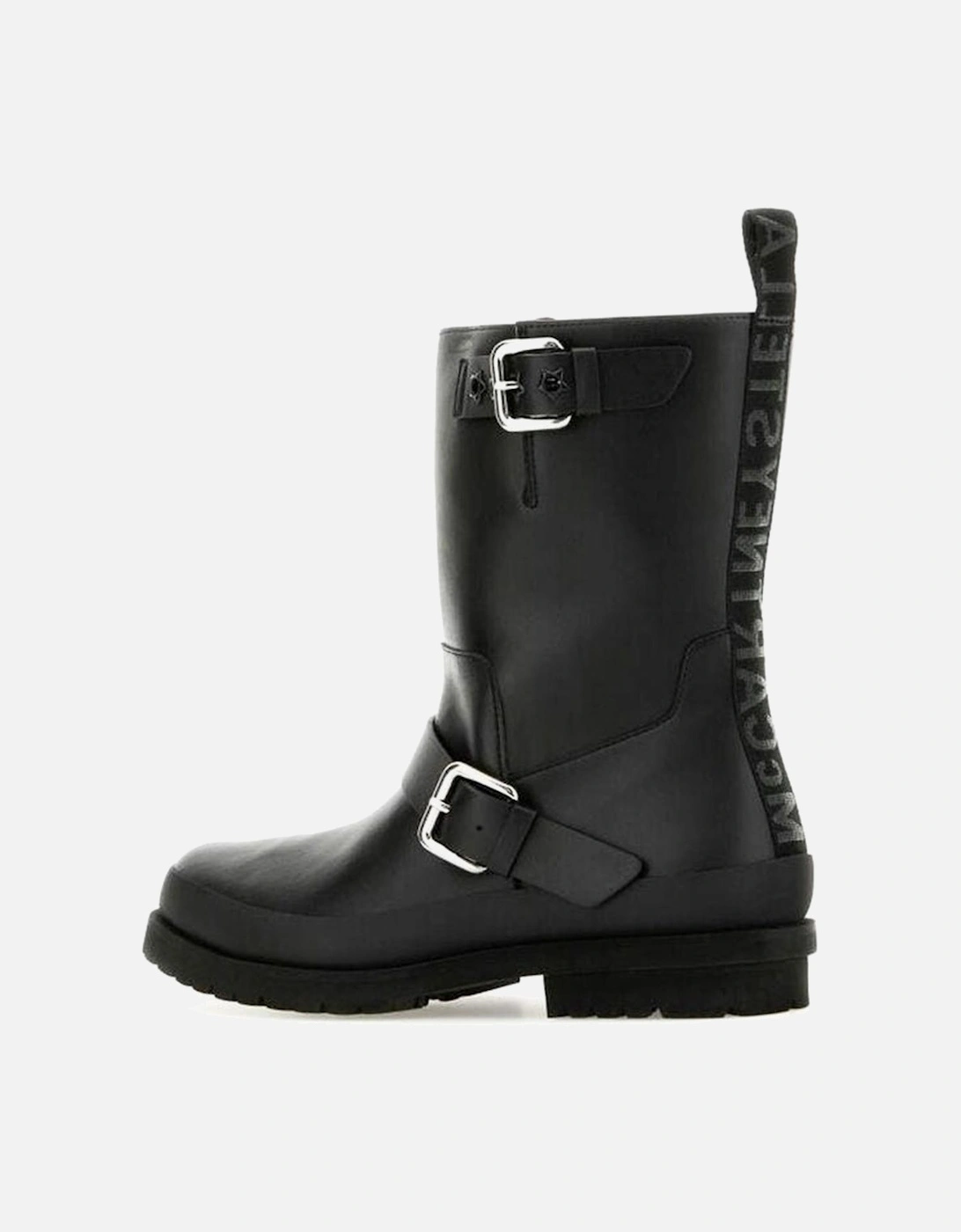 Round Toe Buckled Boots with Branded Insole Women - Black