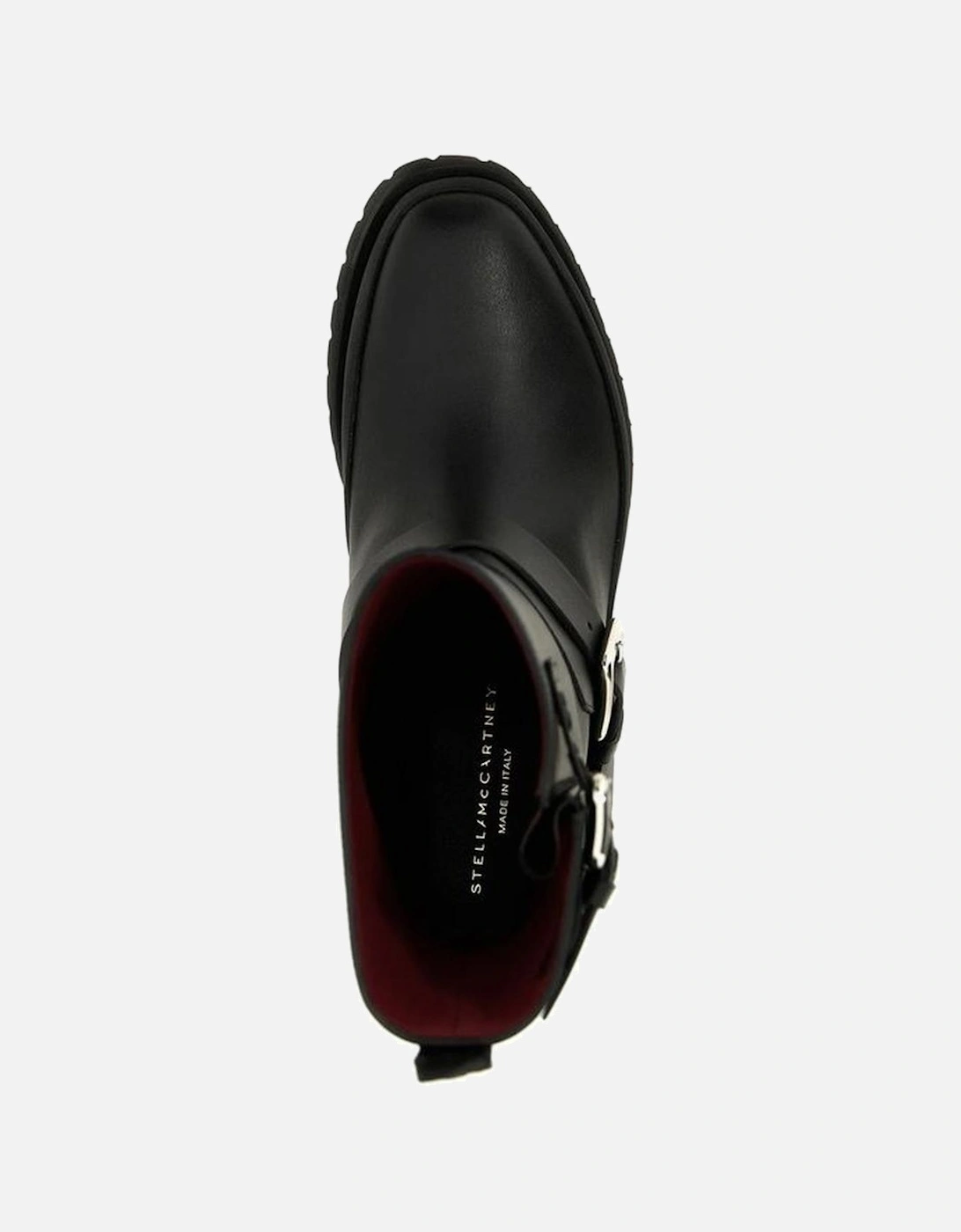 Round Toe Buckled Boots with Branded Insole Women - Black