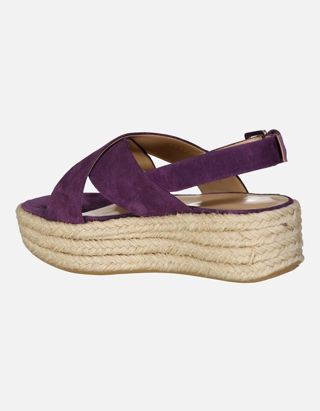 Calf Leather Platform Sandals with Adjustable Buckle Women - Purple