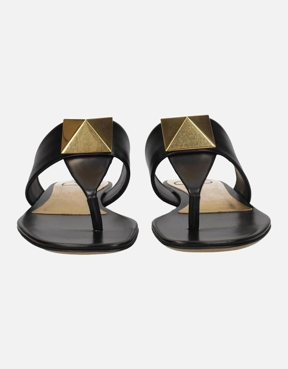 Calf Leather Open Toe Square Toe Sandals Women - Black