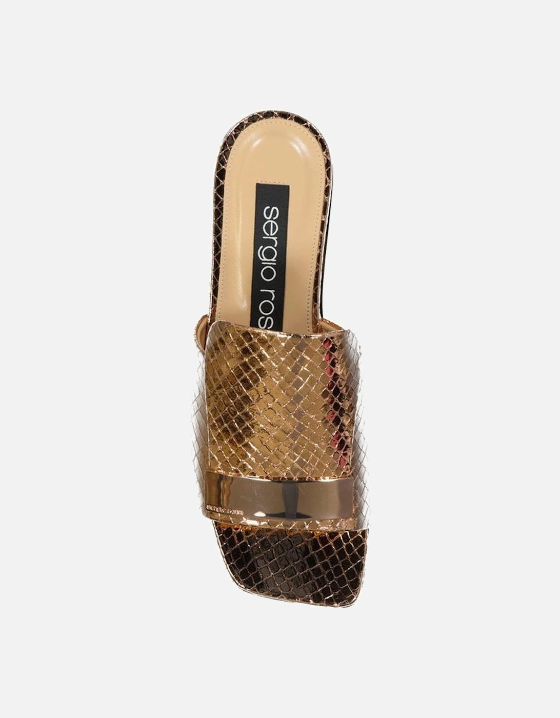 Open Toe Square Toe Leather Sandals Women - Rose Gold
