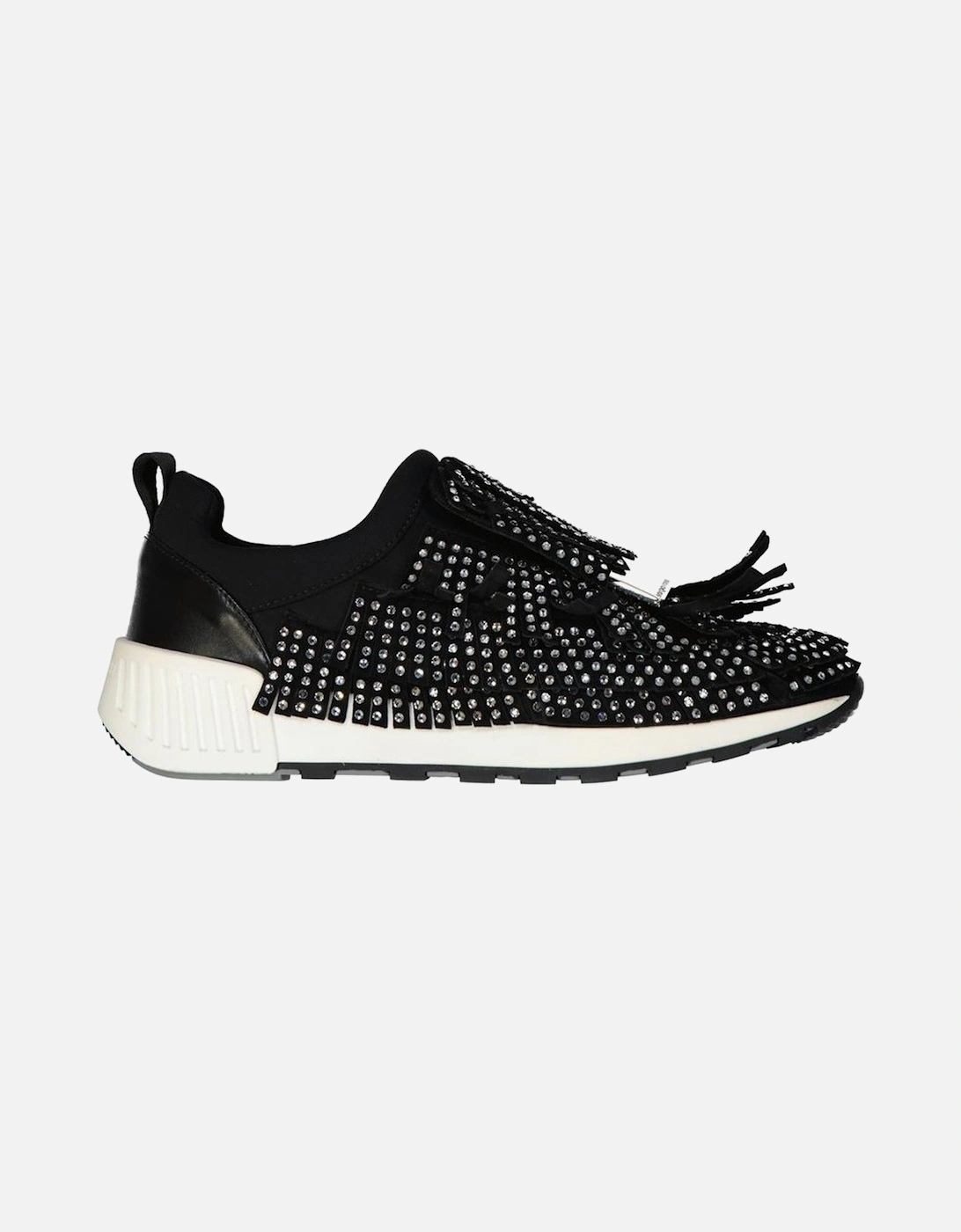 Crystal Embellished Fringe Slip-On Shoes Women - Black Sneakers, 5 of 4