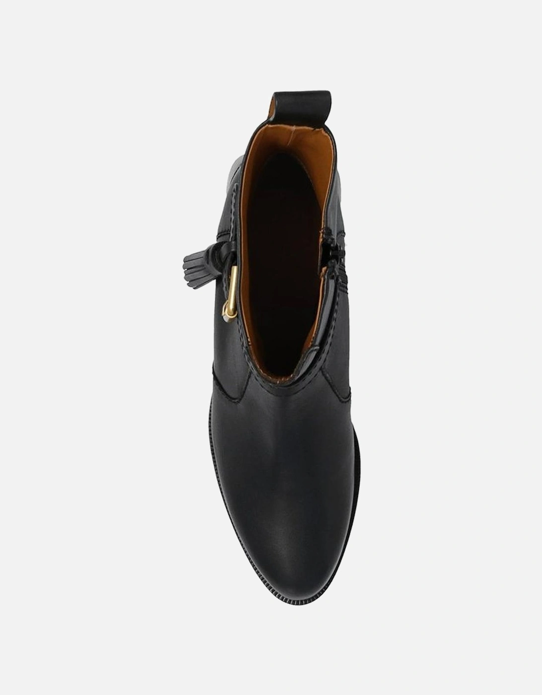 Calf Leather Ankle Strap Boots Women - Black