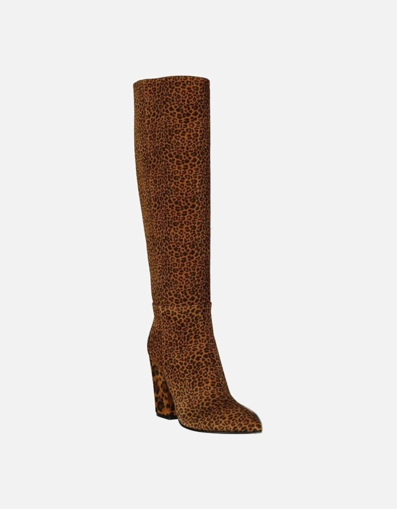 Pointed Toe Leather Ankle Boots with Side Zip Women - Brown