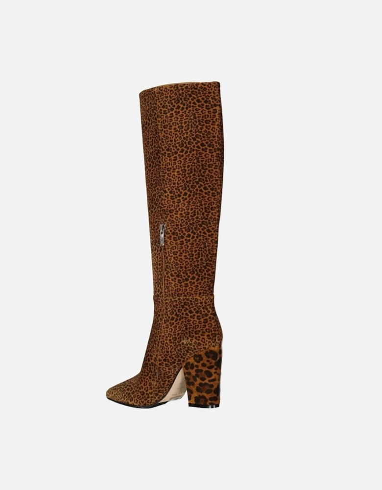Pointed Toe Leather Ankle Boots with Side Zip Women - Brown