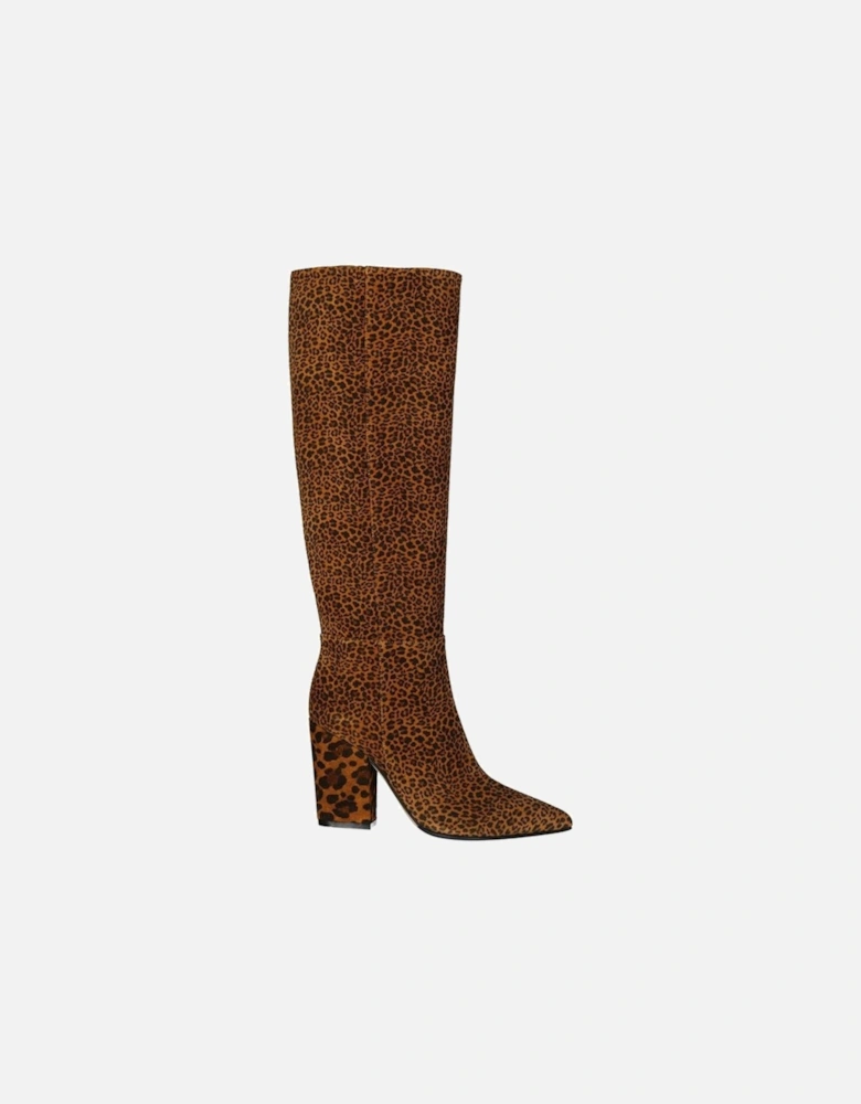 Pointed Toe Leather Ankle Boots with Side Zip Women - Brown