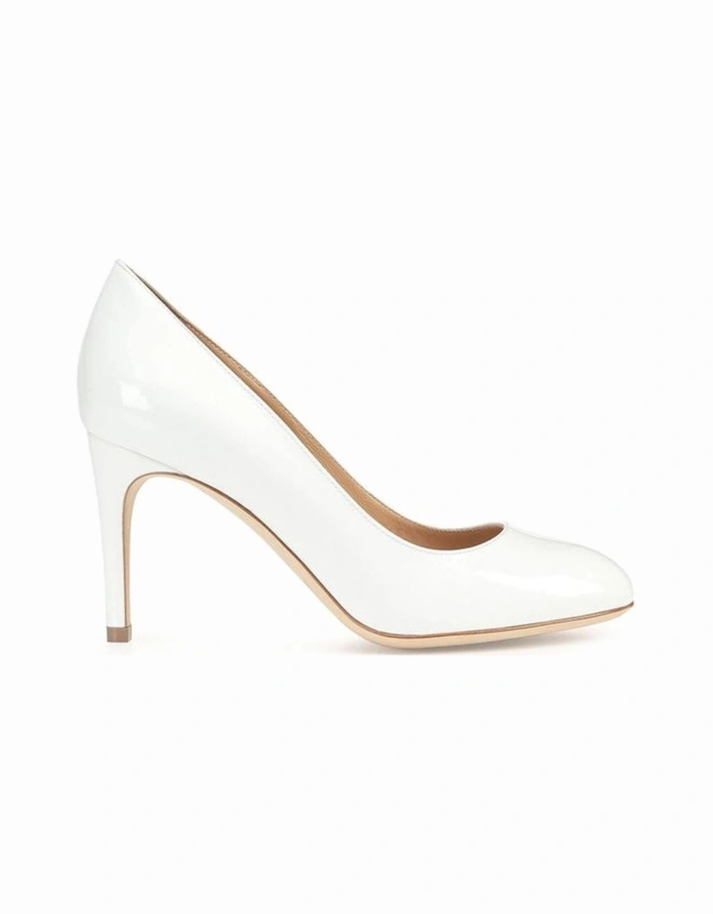 Patent Leather Slip-On Heels Women - White Pumps