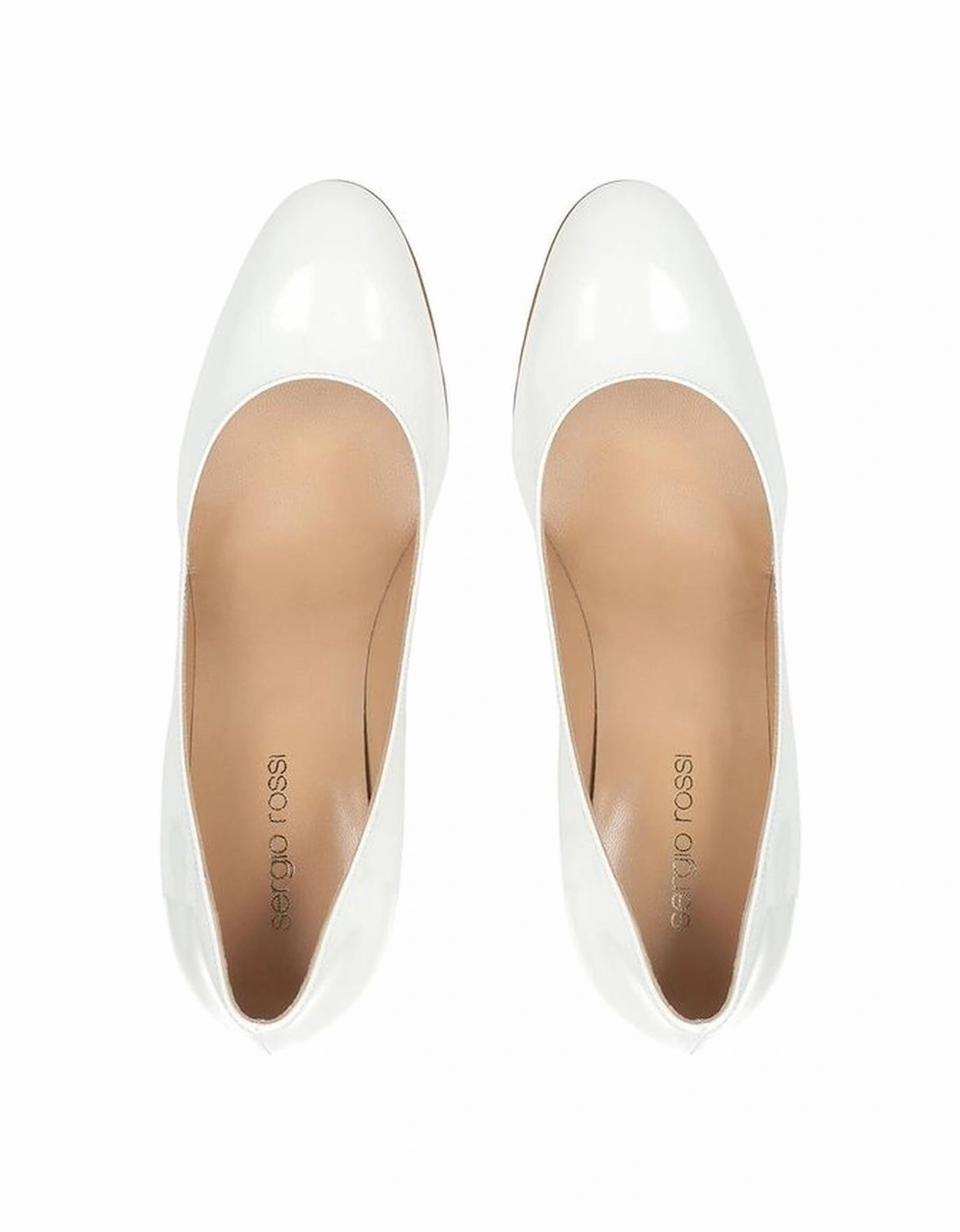 Patent Leather Slip-On Heels Women - White Pumps