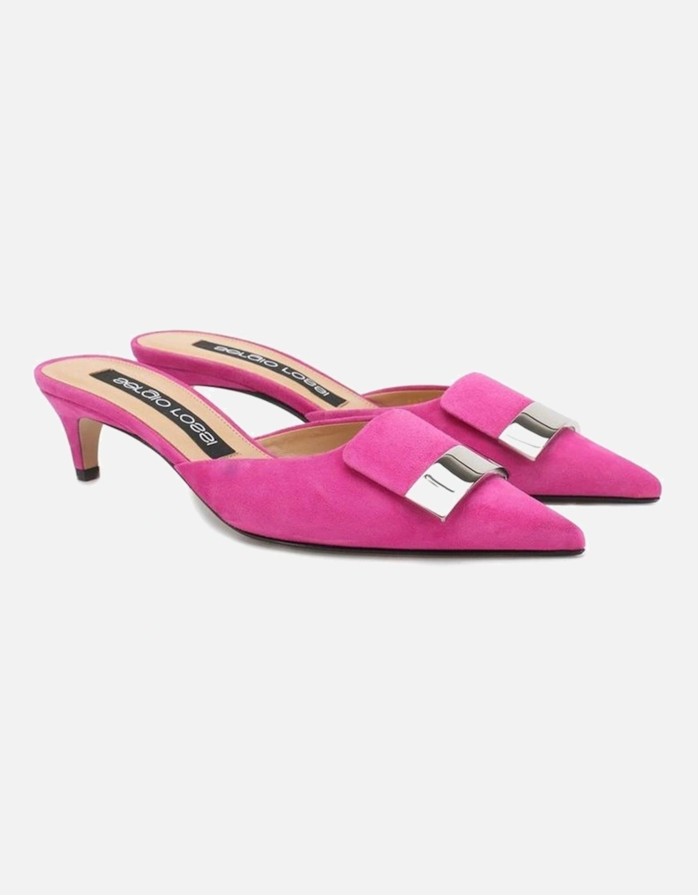 Pointed Toe Suede Effect Leather Mules Women - Multicolor Shoes