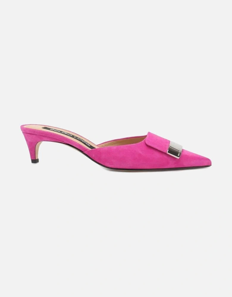 Pointed Toe Suede Effect Leather Mules Women - Multicolor Shoes