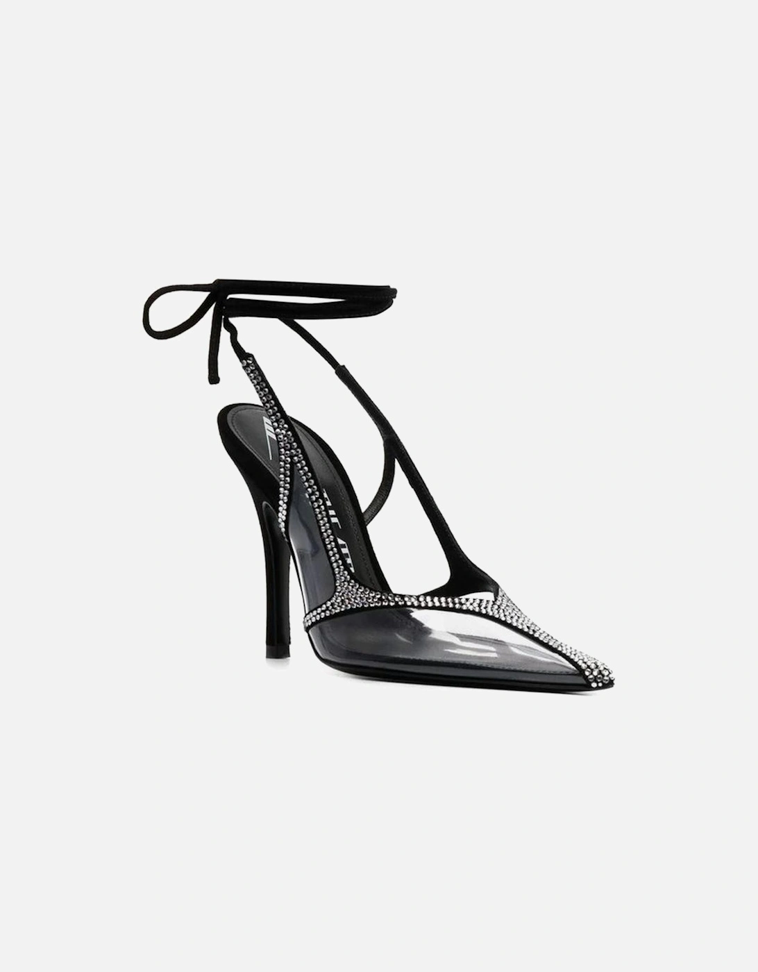 Pointed Toe Heels with Rhinestone Detailing Women - Black Pumps
