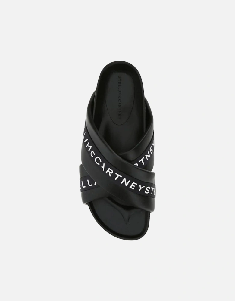 Contrast Logo Open Toe Sandals Women - Black