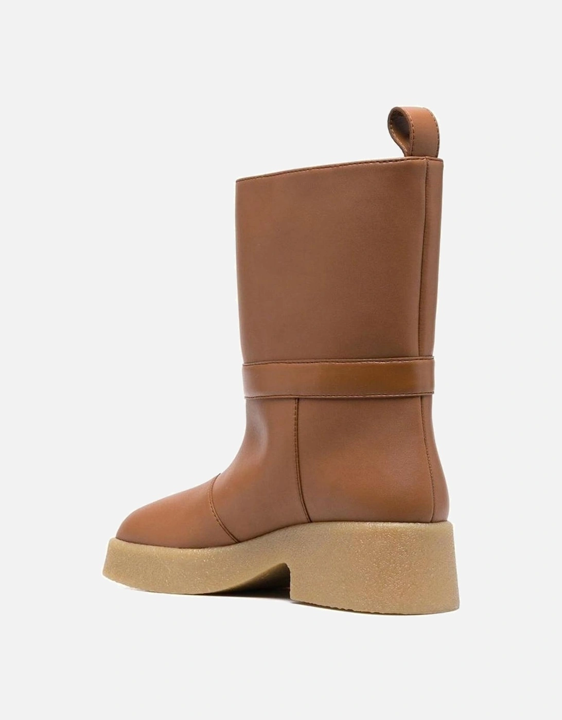Rubber Sole Boots with Relief Logo Detail Women - Brown