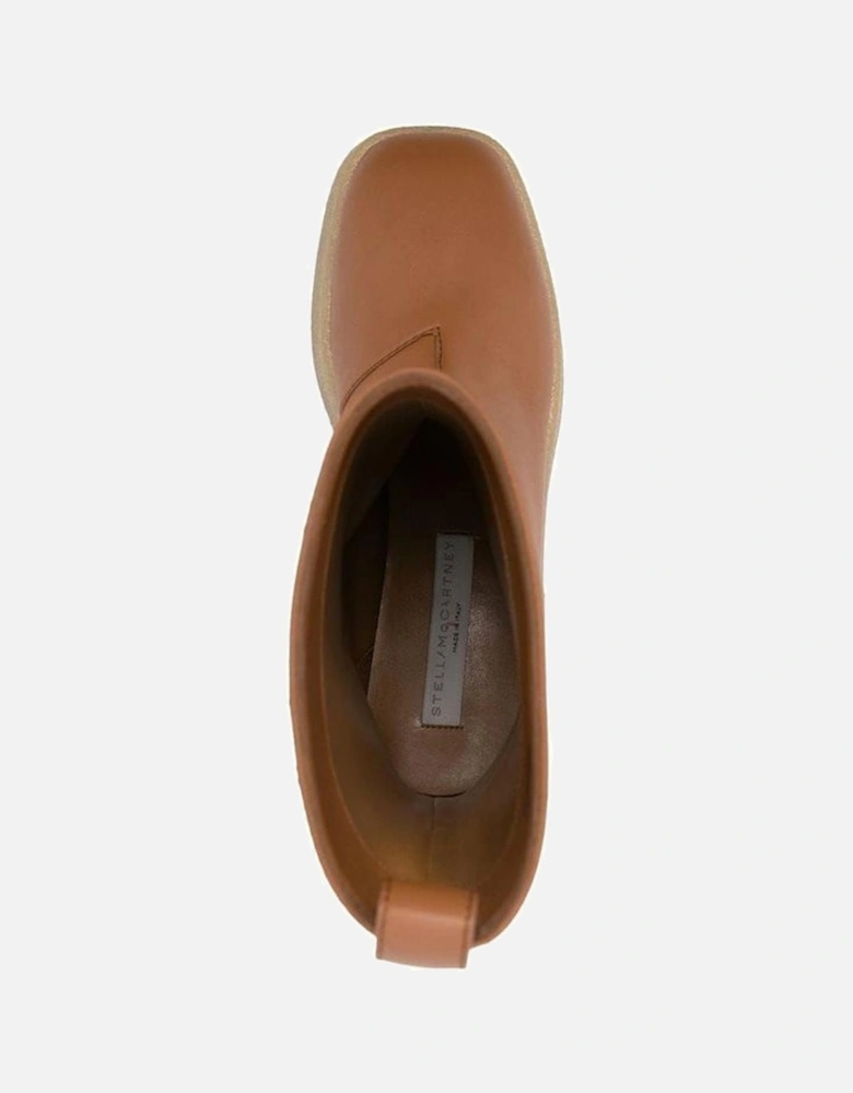 Rubber Sole Boots with Relief Logo Detail Women - Brown