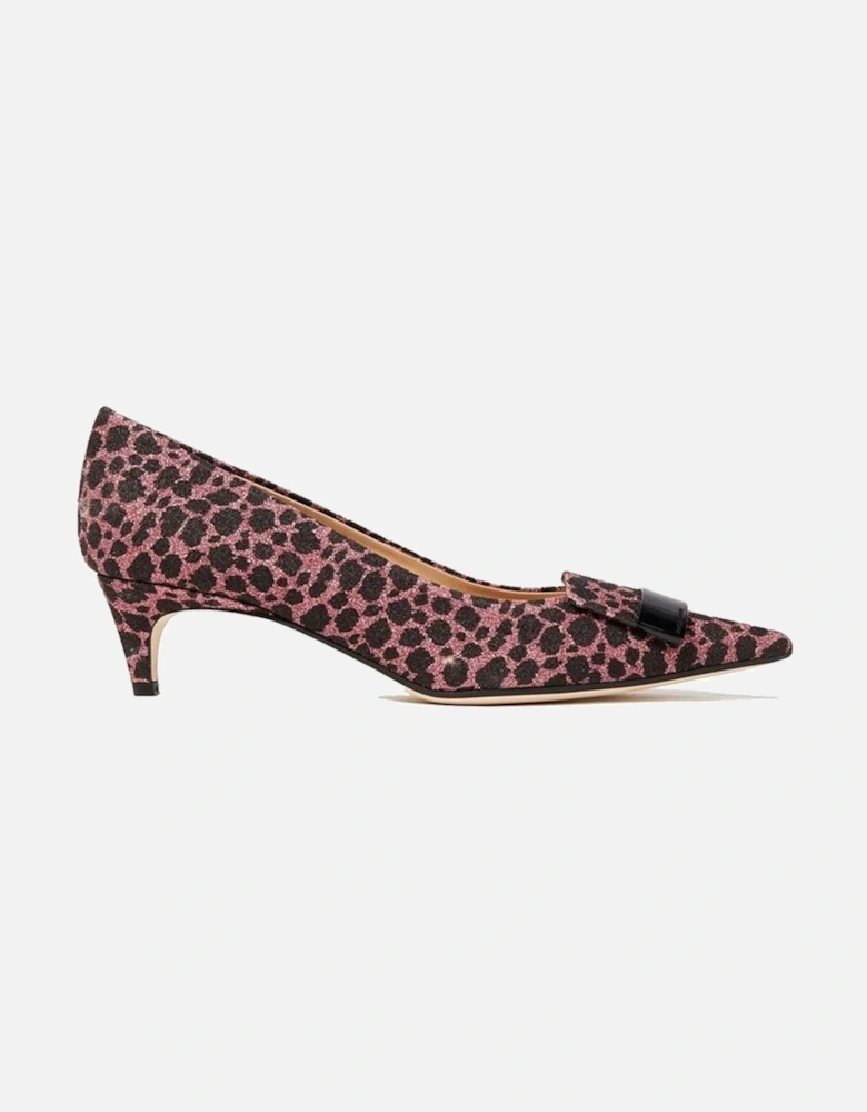 Pointed Toe Slip-On Heels with Metal Logo Women - Multicolor Pumps