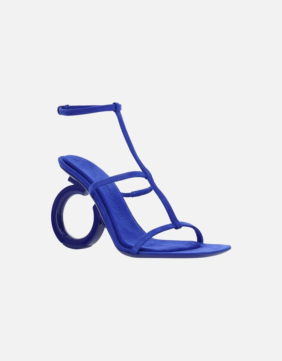 Calf Leather Ankle Strap Heeled Sandals Women - Blue