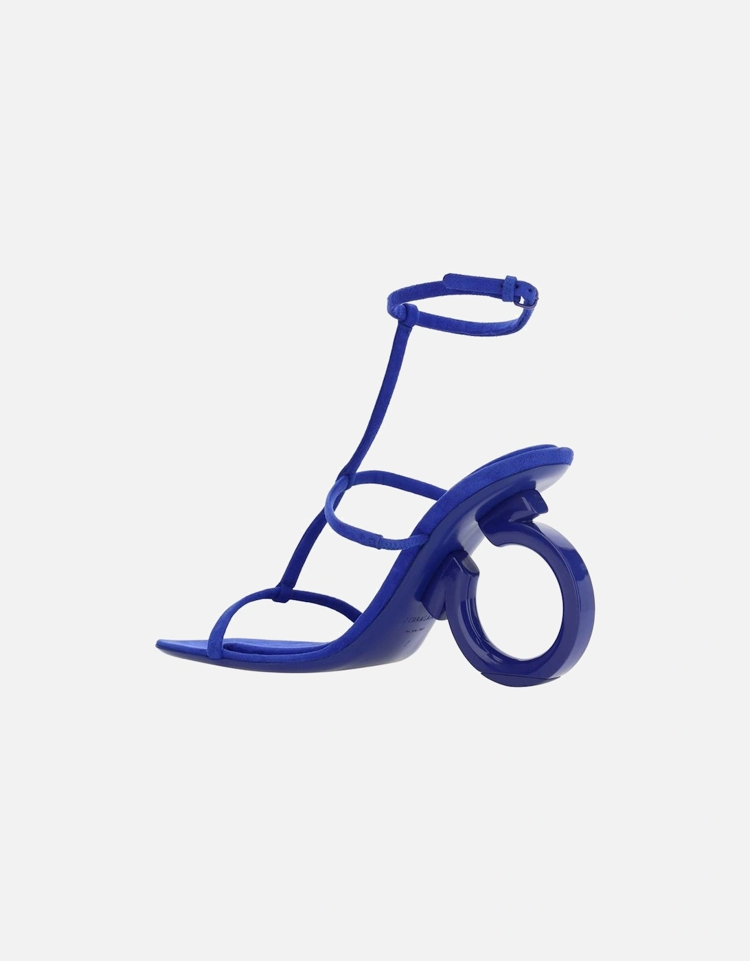 Calf Leather Ankle Strap Heeled Sandals Women - Blue
