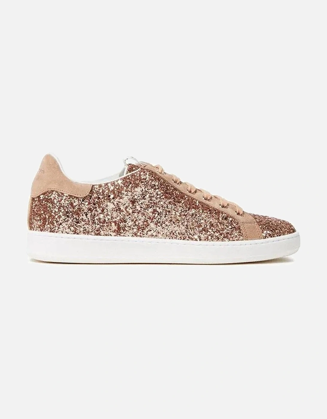 Glitter Suede Lace-Up Sneakers Women - Rose Gold, 5 of 4