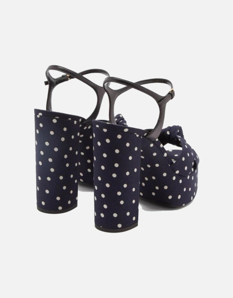 Leather Platform Heel Cotton Shoes Women - Blue Sandals