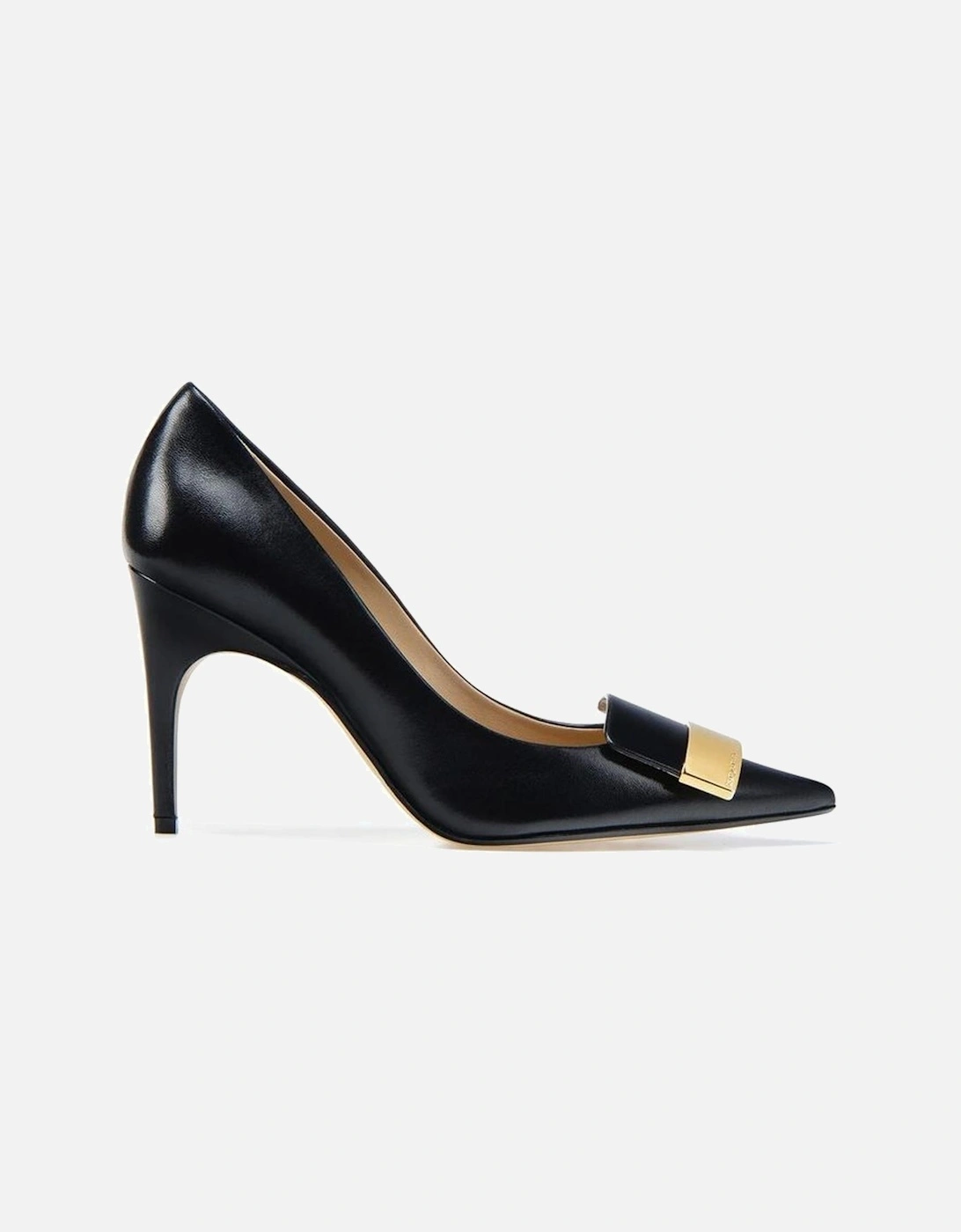Pointed Toe Leather Slip-On Heels Women - Black Pumps, 5 of 4