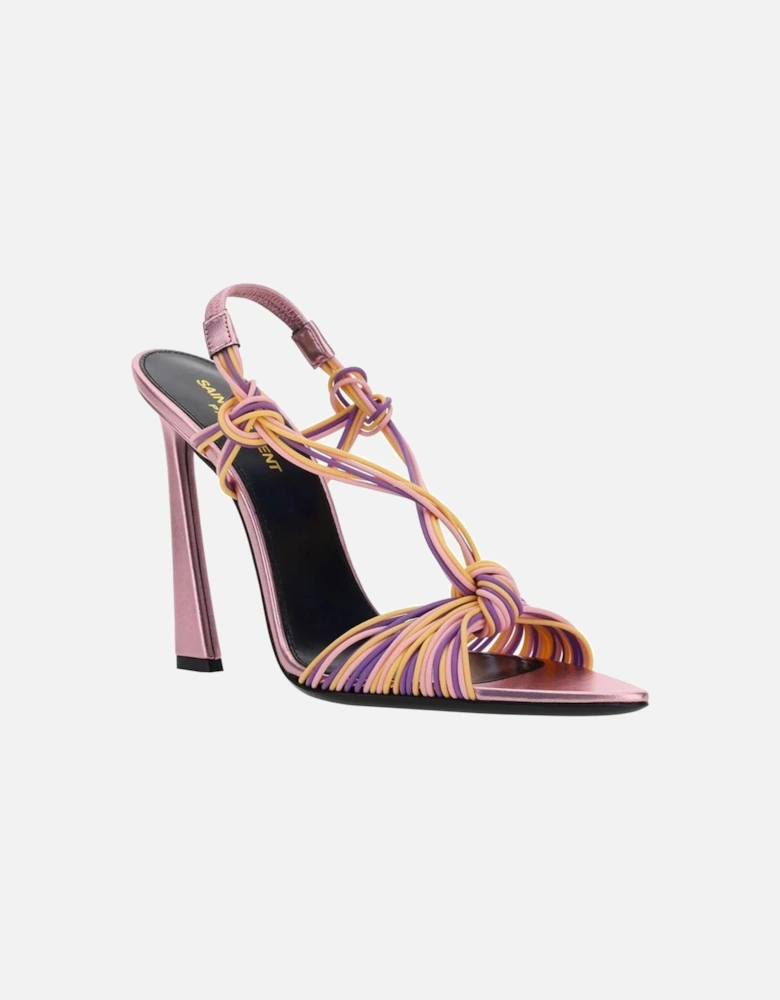 Calf Leather High Heel Shoes with Plastic Detail Women - Multicolor