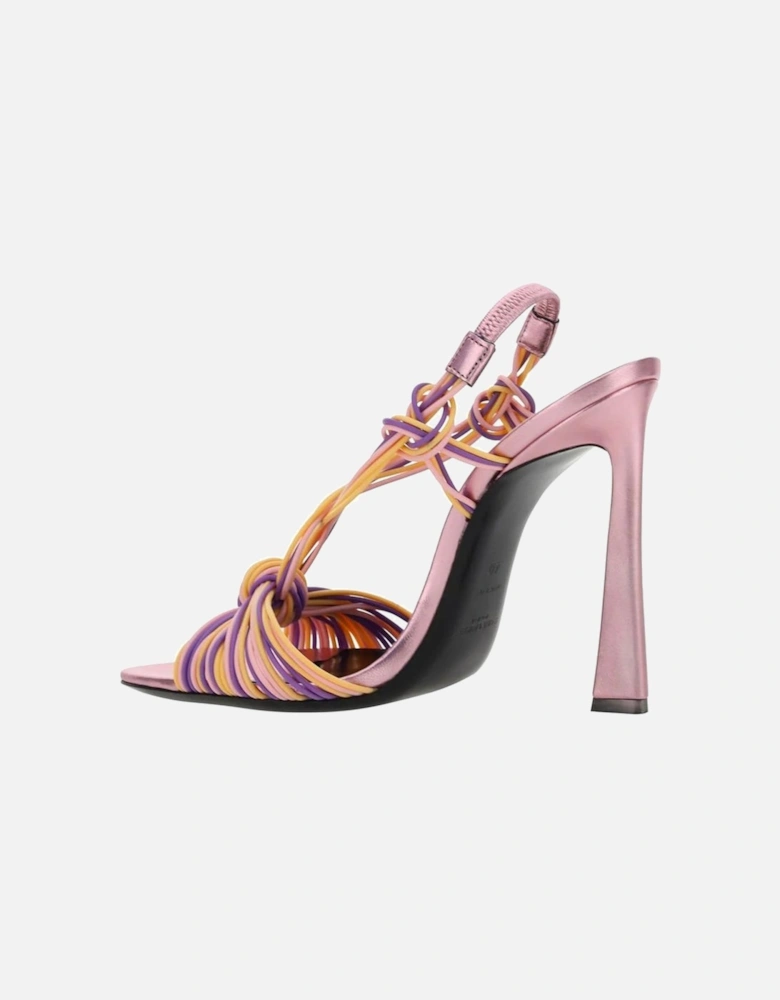 Calf Leather High Heel Shoes with Plastic Detail Women - Multicolor