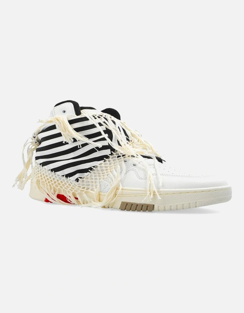 Calf Leather Sneakers with Bandana Detail Women - White