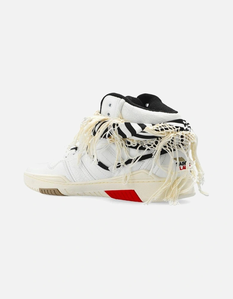 Calf Leather Sneakers with Bandana Detail Women - White