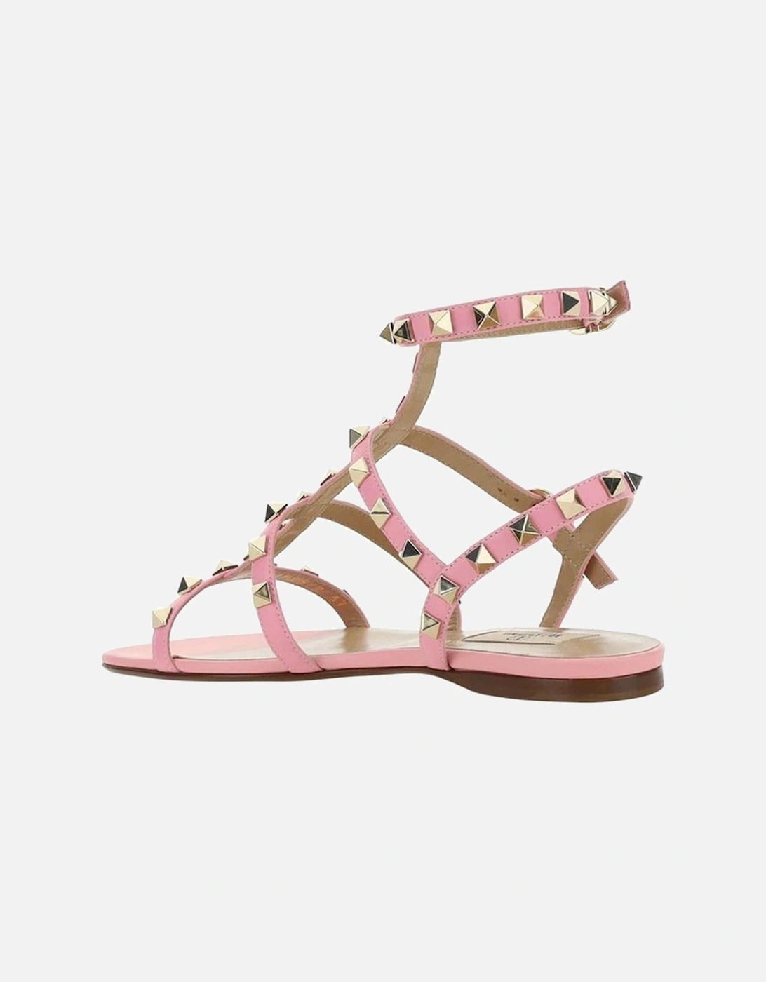 Calf Leather Studded Ankle Strap Sandals Women - Multicolor
