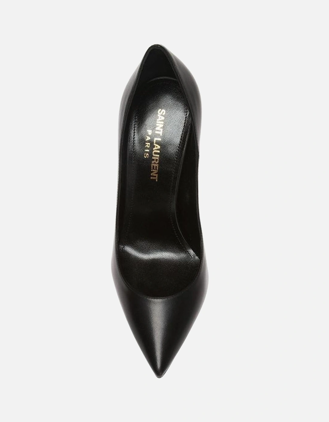 Pointed Toe Leather Heeled Shoes Women - Black Pumps