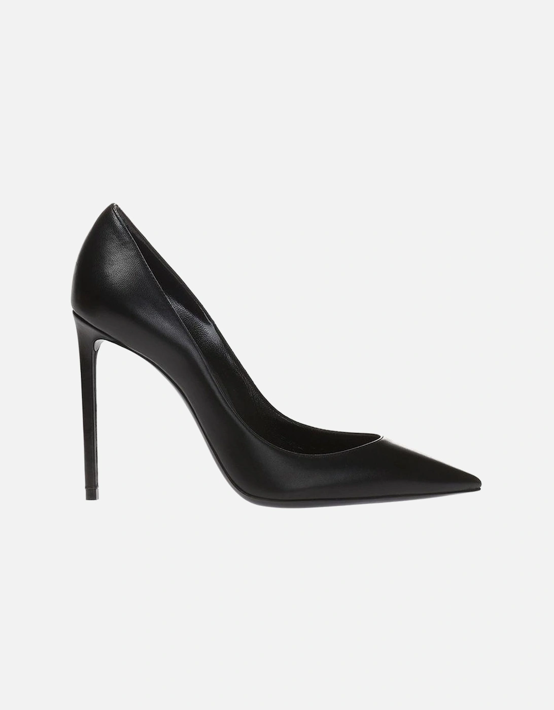 Pointed Toe Leather Heeled Shoes Women - Black Pumps, 5 of 4