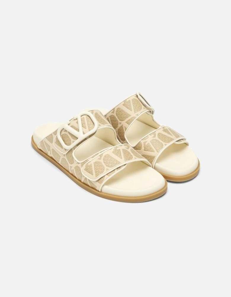 Monogram Slip-On Leather Insole Shoes Women - Bicolor Sandals