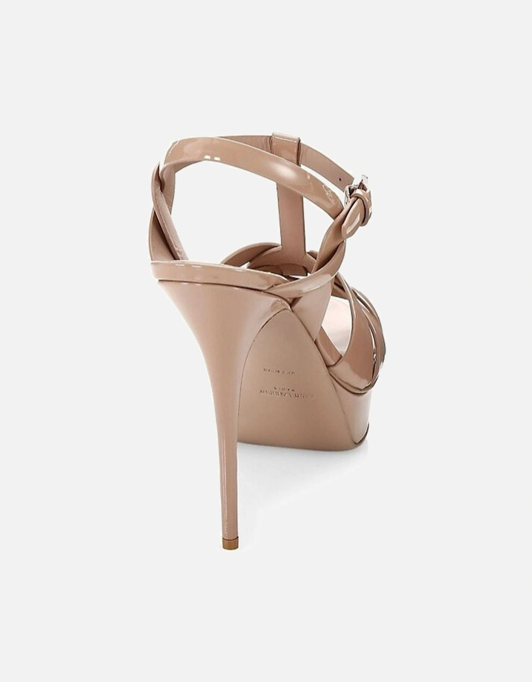 Patent Leather Heels with Adjustable Buckle Women - Beige Sandals