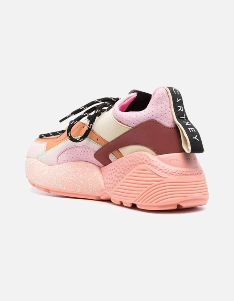 Round Toe Lace-Up Pull Tab Sneakers Women - Orange
