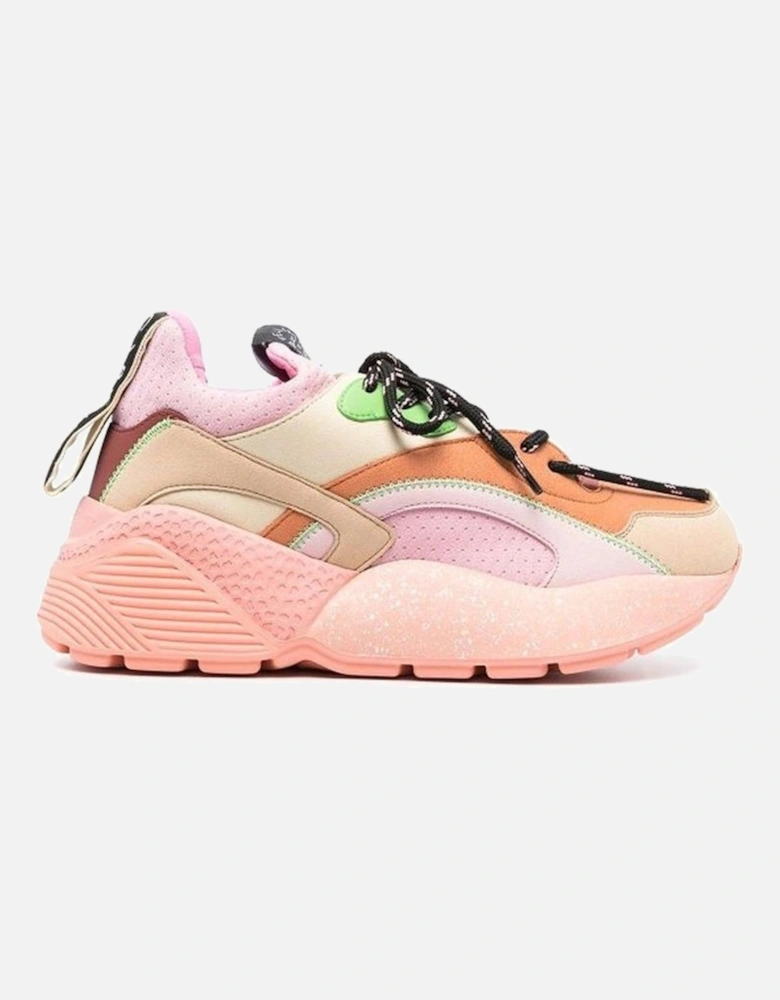 Round Toe Lace-Up Pull Tab Sneakers Women - Orange