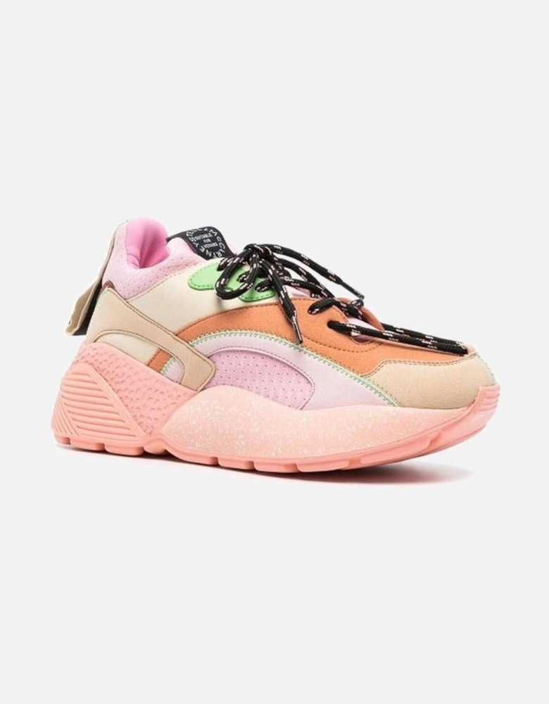 Round Toe Lace-Up Pull Tab Sneakers Women - Orange