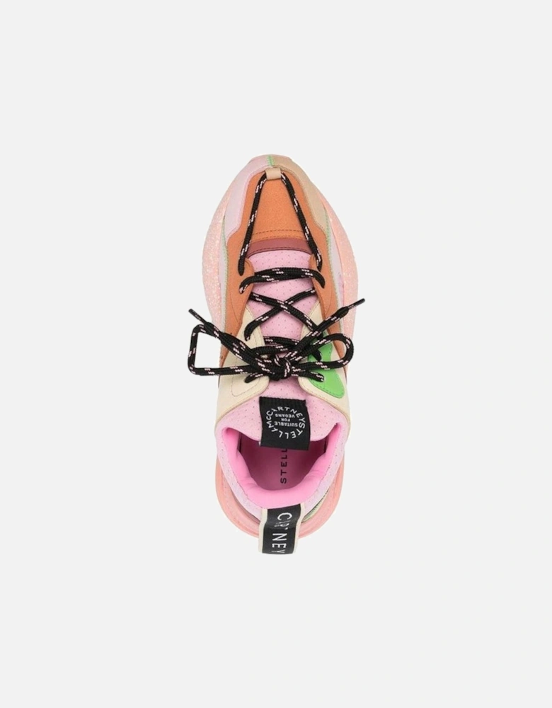 Round Toe Lace-Up Pull Tab Sneakers Women - Orange