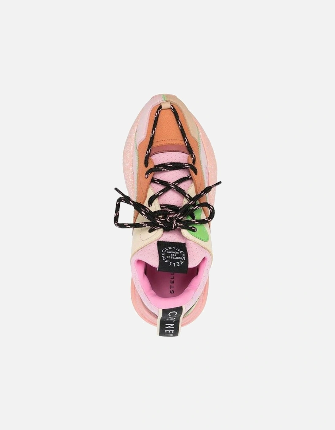 Round Toe Lace-Up Pull Tab Sneakers Women - Orange