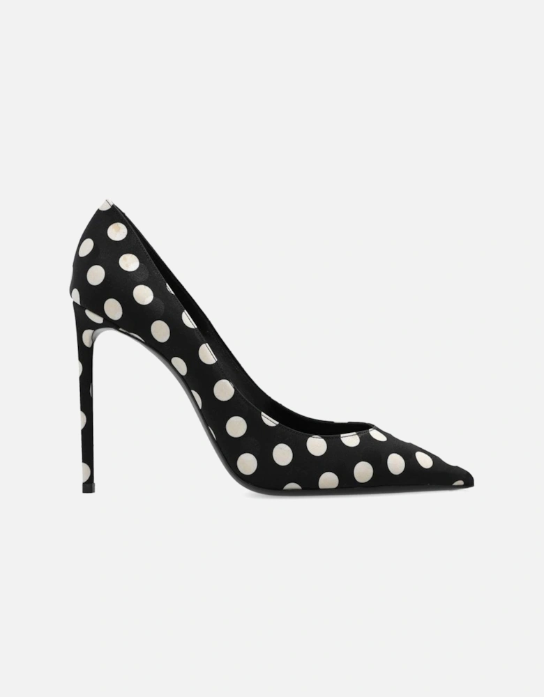 Silk Pointed Toe Heels with Contrast Detail Women - Black Pumps