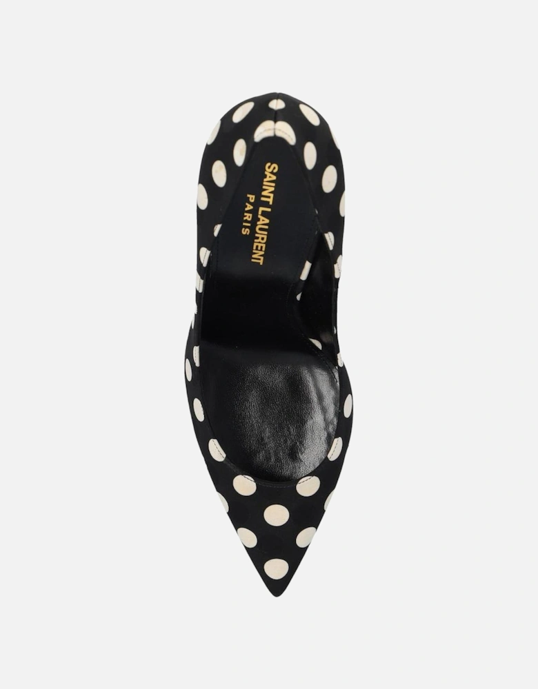 Silk Pointed Toe Heels with Contrast Detail Women - Black Pumps