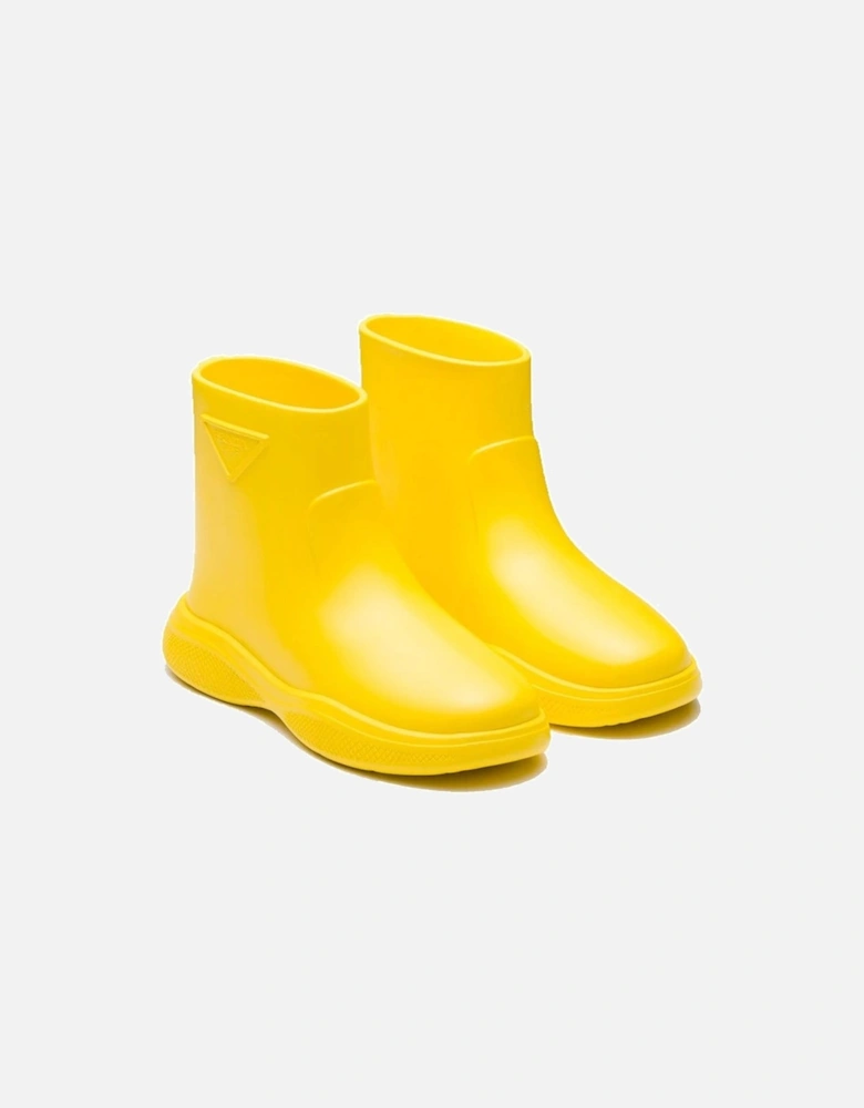 Rubber Slip-On Shoes with Relief Logo Women - Yellow Boots