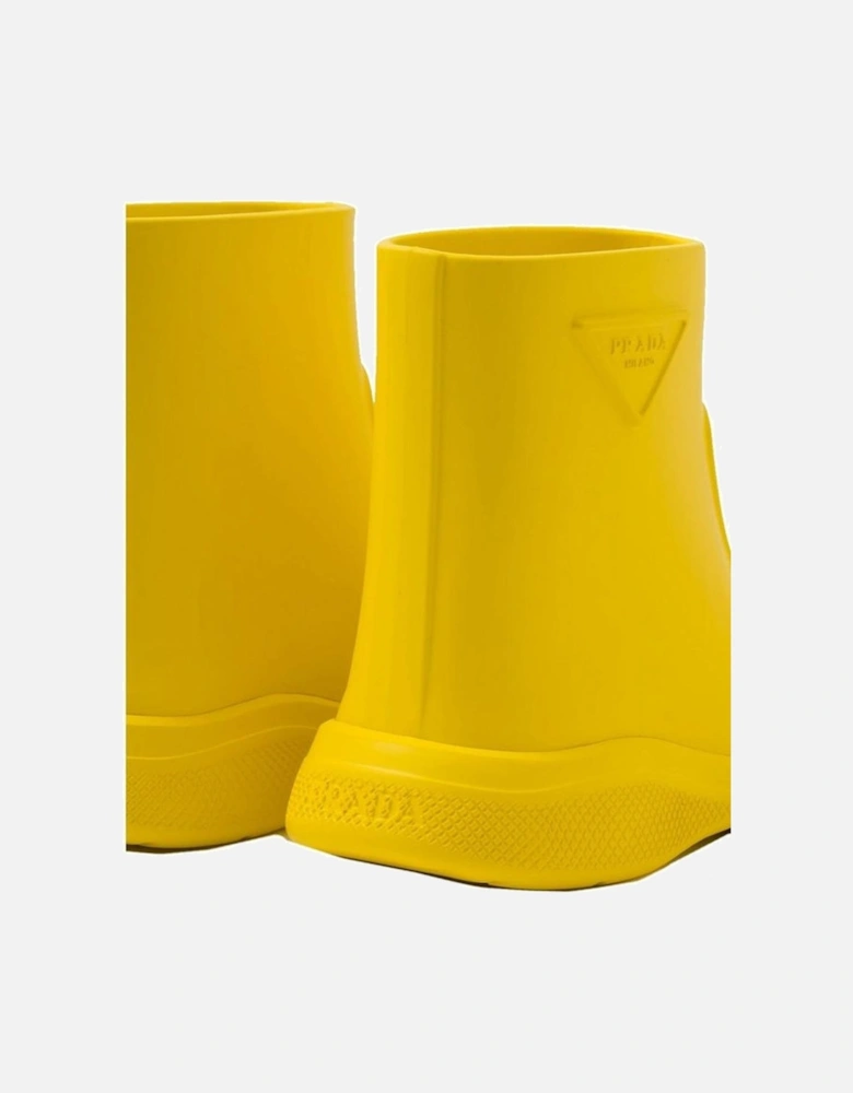Rubber Slip-On Shoes with Relief Logo Women - Yellow Boots