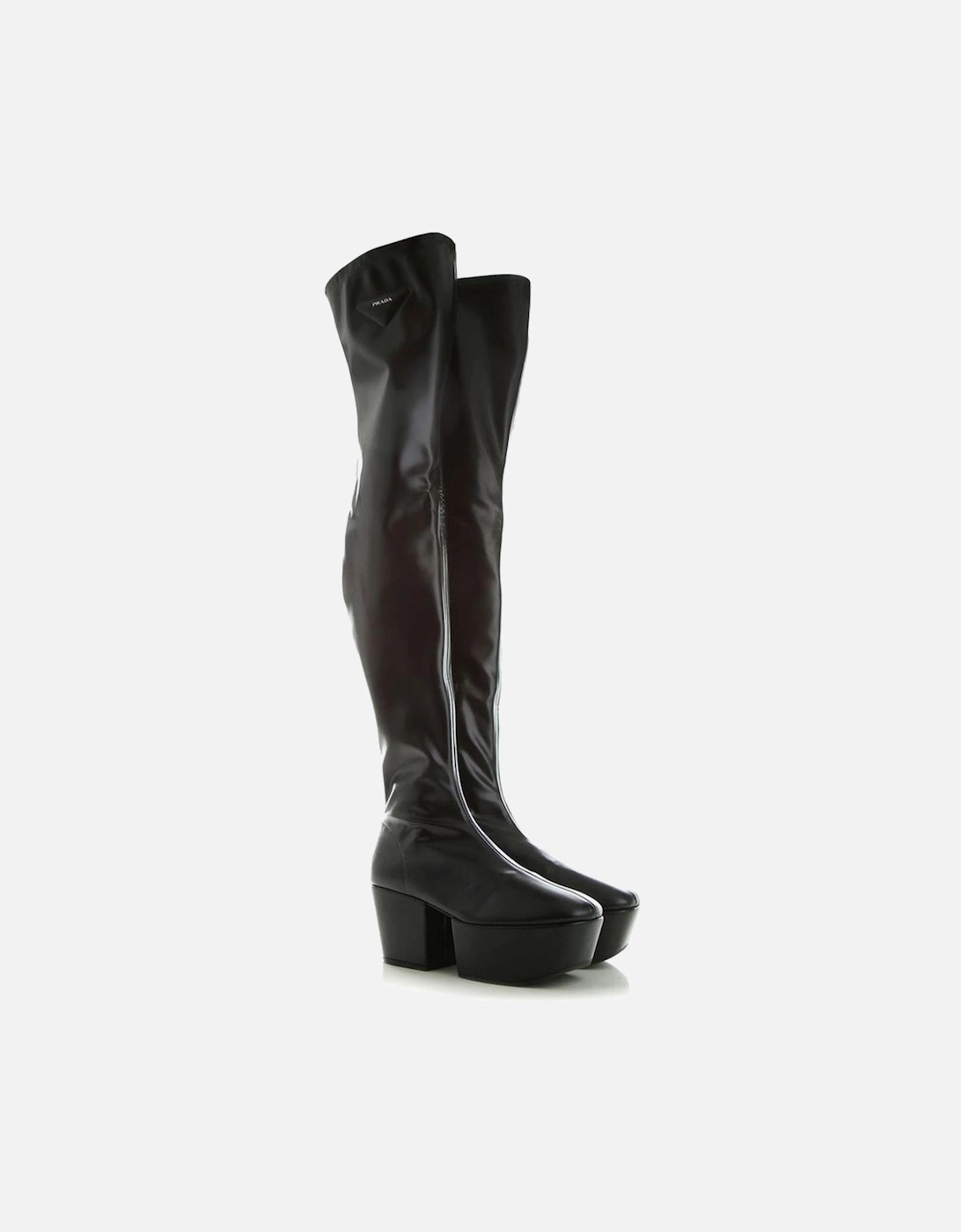 Calf Leather Slip-On Boots with Side Zip Women - Black