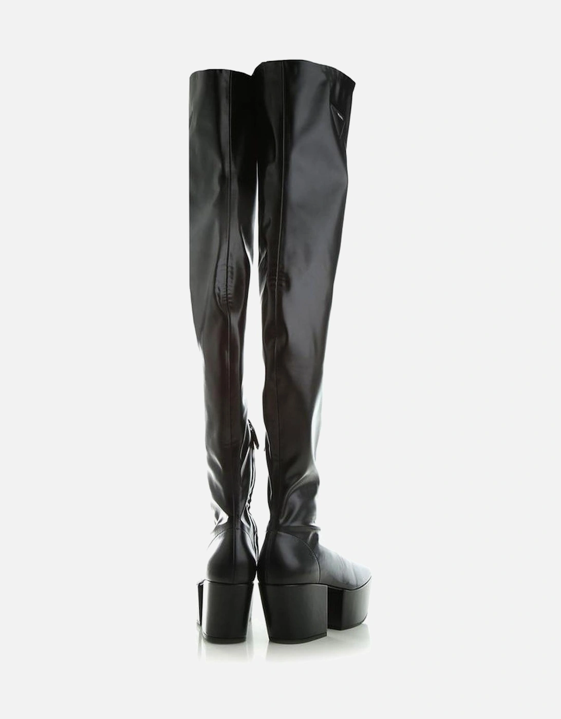 Calf Leather Slip-On Boots with Side Zip Women - Black