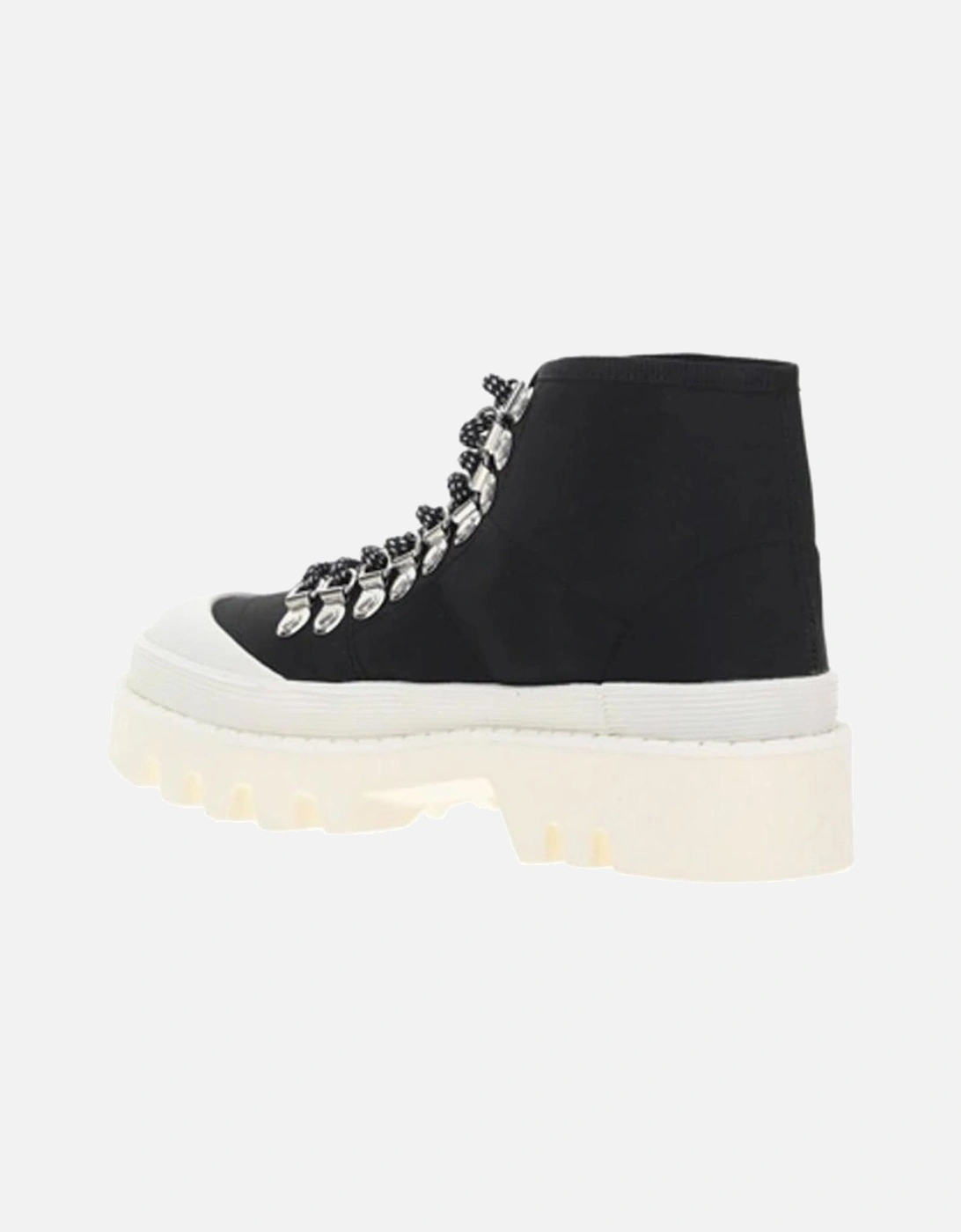Canvas Lace-Up Sneakers with Rubber Sole Women - Black