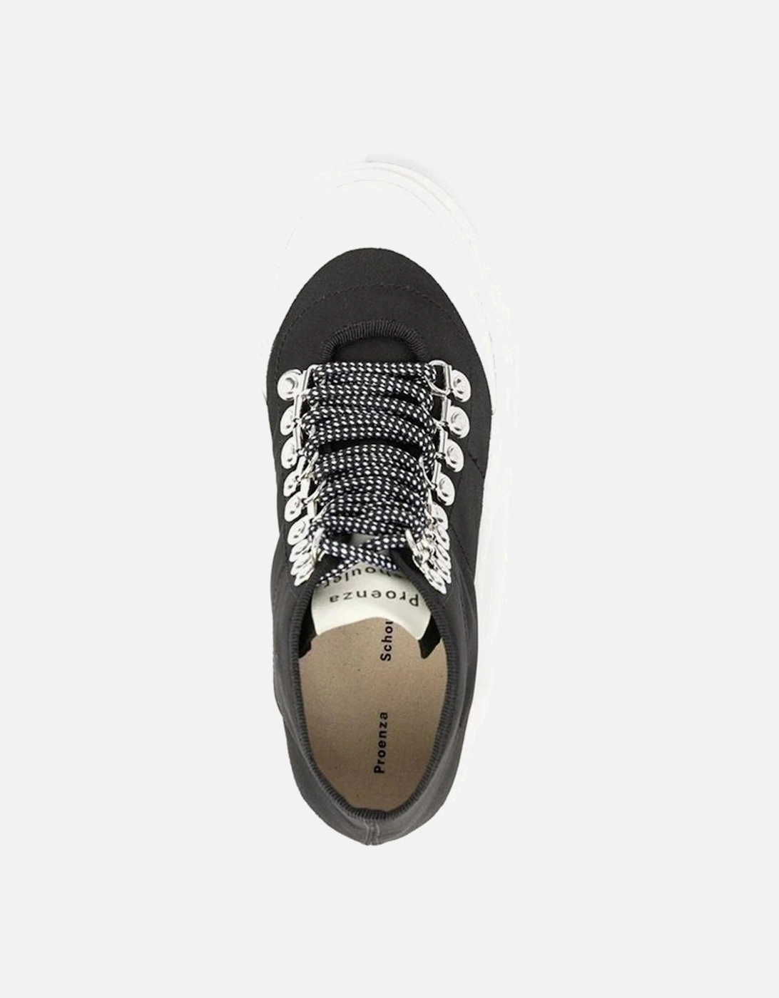 Canvas Lace-Up Sneakers with Rubber Sole Women - Black