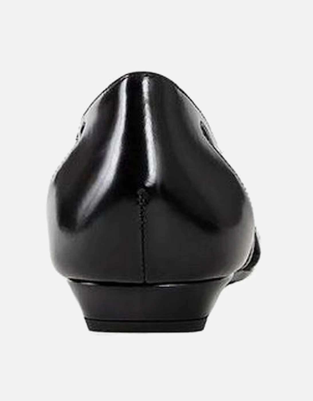 Pointed Toe Cut-Out Leather Flats Women - Black Shoes