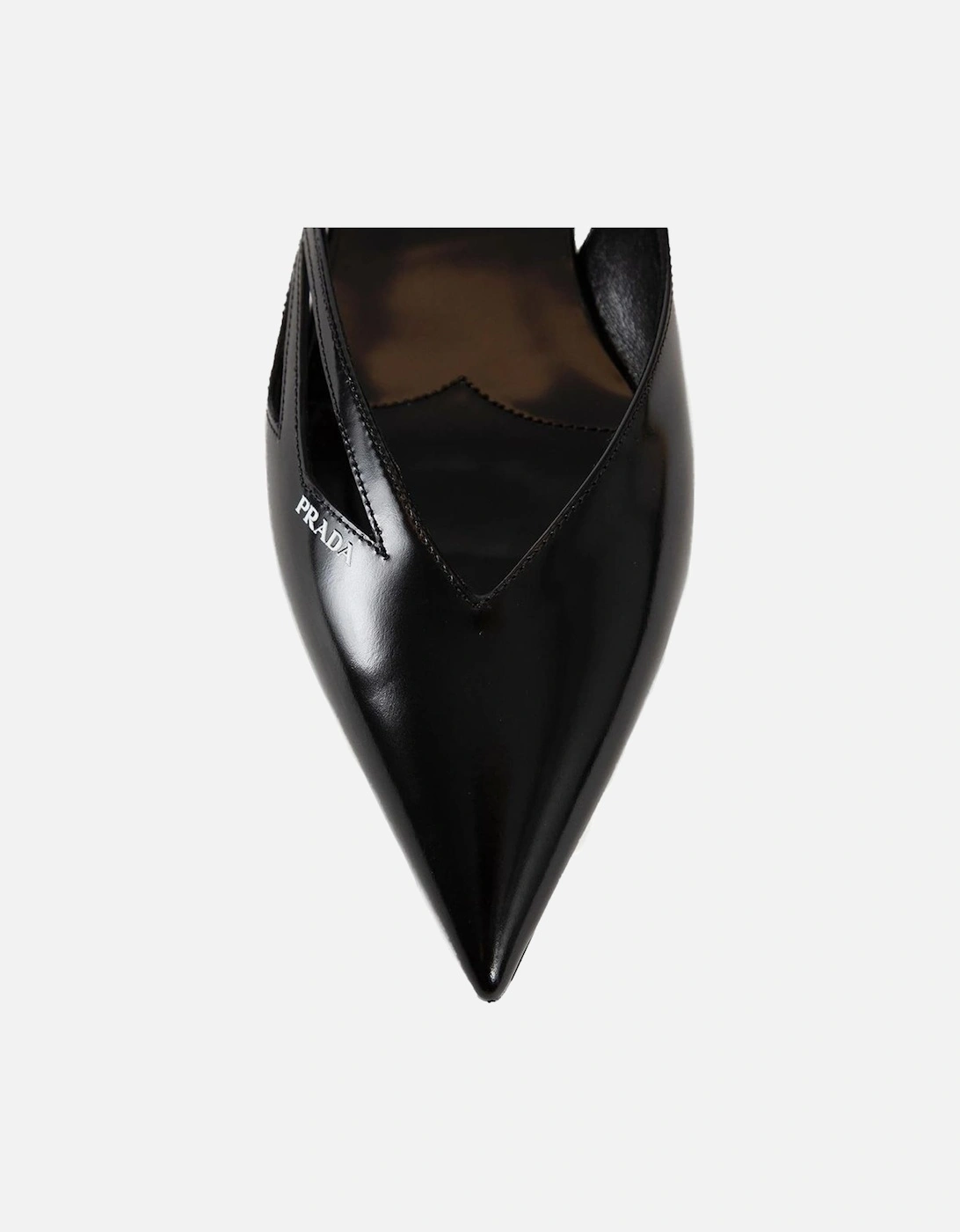 Pointed Toe Cut-Out Leather Flats Women - Black Shoes
