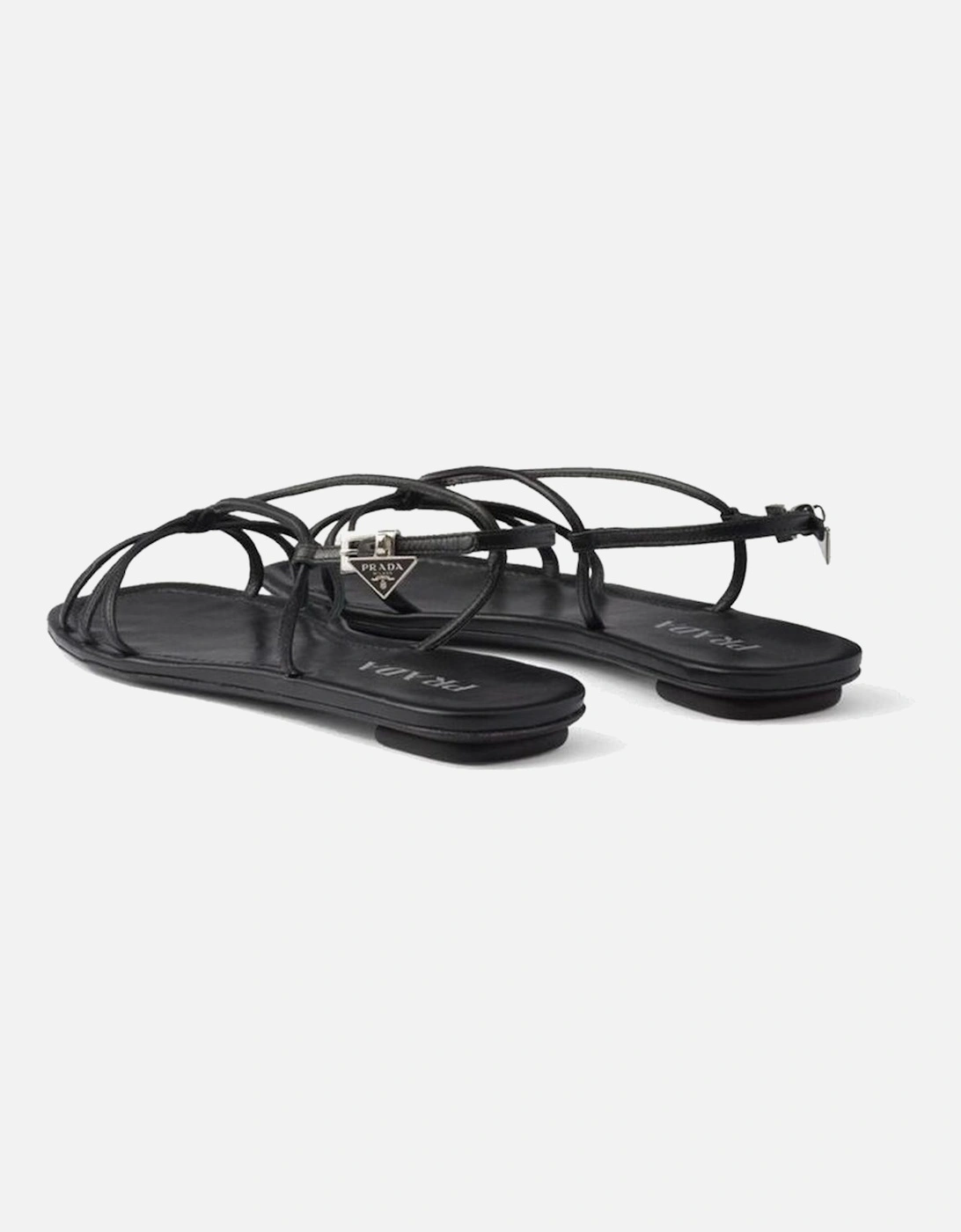 Calf Leather Open Toe Square Toe Sandals Women - Black