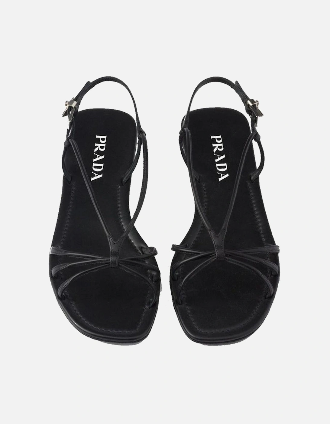 Calf Leather Open Toe Square Toe Sandals Women - Black